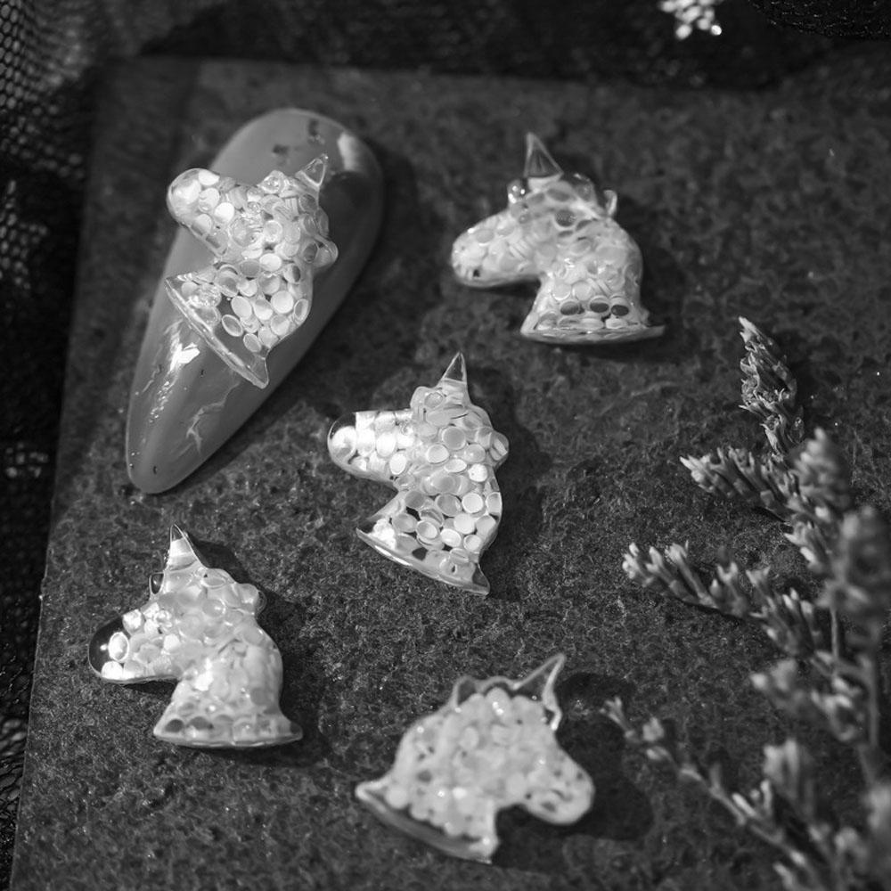 OCEANMAP Phụ Kiện Trang Trí Móng Tay / Điện Thoại Hình Kỳ Lân Hoạt Hình 3D Dễ Thương DIY