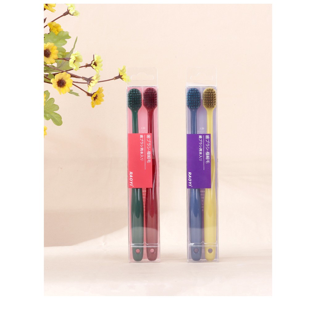 Set 2 bàn chải đánh răng sợi lông nhập khẩu  siêu mềm ,  siêu mảnh