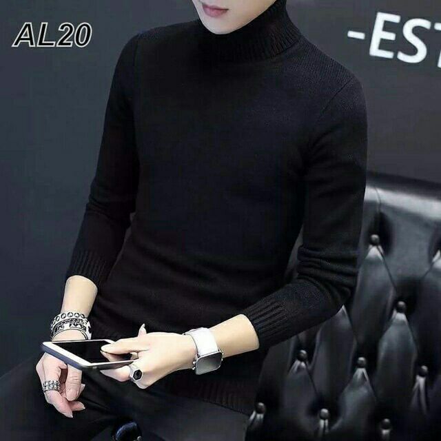 Áo len nam cổ lọ