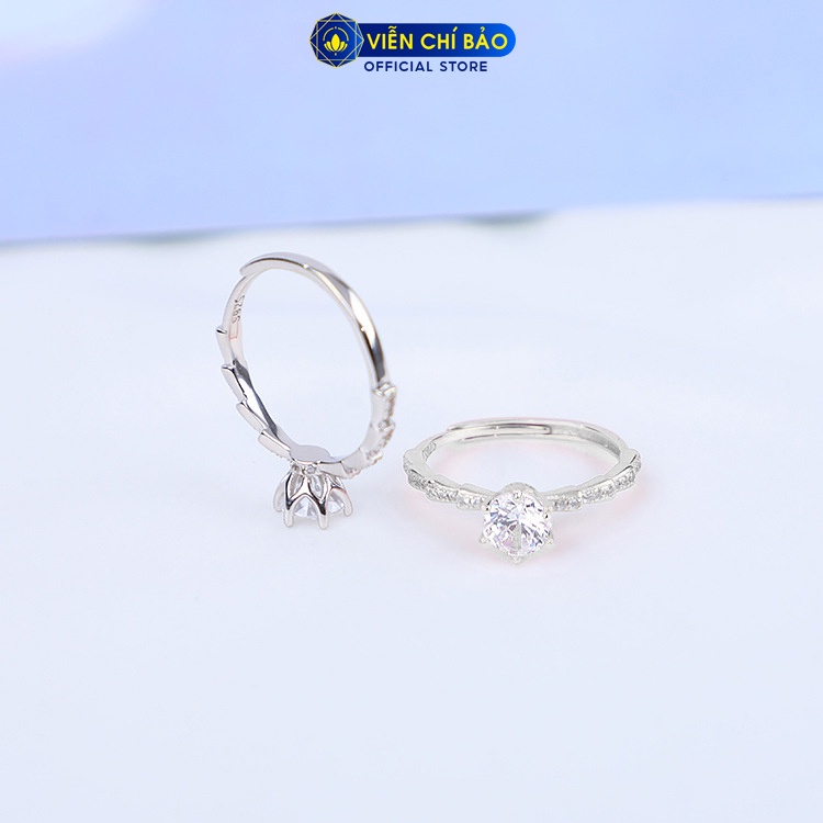 Nhẫn bạc nữ đính đá cao óng ánh chất liệu bạc S925 thời trang phụ kiện trang sức nữ Viễn Chí Bảo N400773