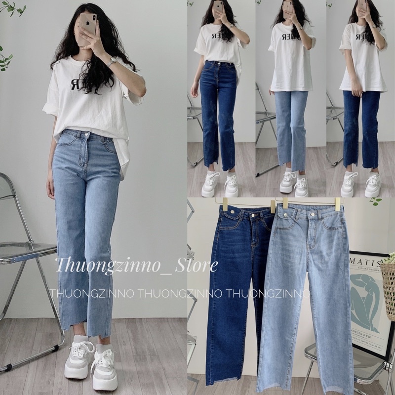 [Ảnh thật/Video]QUẦN ỐNG ĐỨNG SAMI TÚI HỘP CẮT GẤU PHONG CÁCH HÀN QUỐC