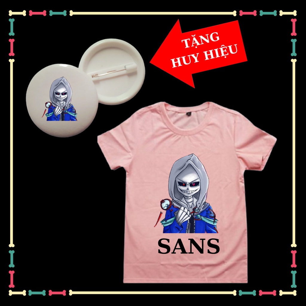 Áo Bé Sans hot Game Undertale bé trai, bé gái, đủ size áo, kèm huy hiệu Sans