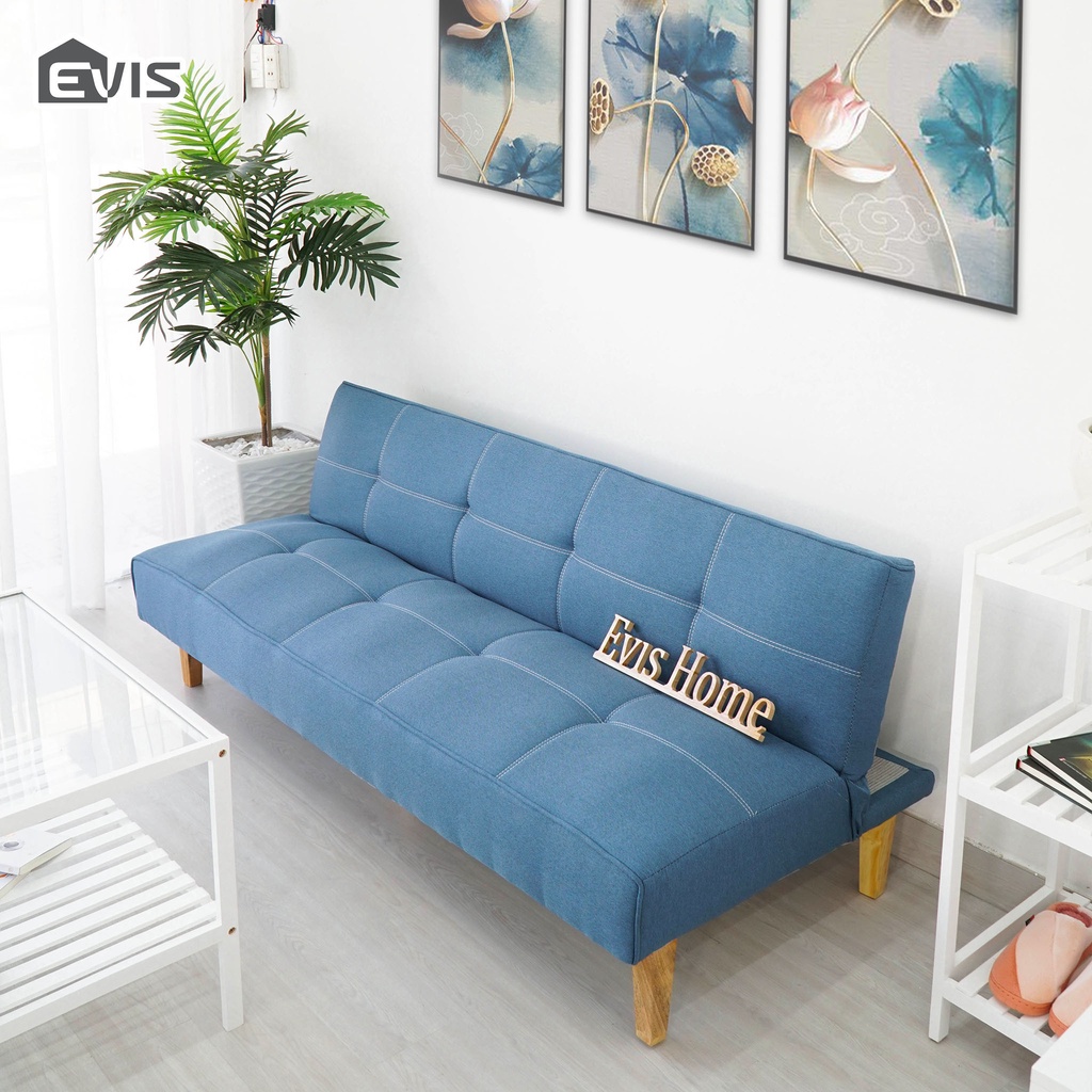 Ghế Sofa Evis Home - Chất Liệu Vải Nỉ Có Hoạ Tiết - Kết Hợp Giường Ngủ Hiện Đại - Màu Xanh Dương Nổi Bật