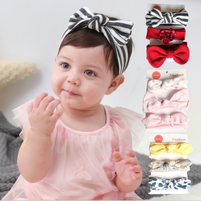 SET 3 BĂNG ĐÔ/ TURBAN VẢI CHO BÉ ĐIỆU - CHICBABY♥