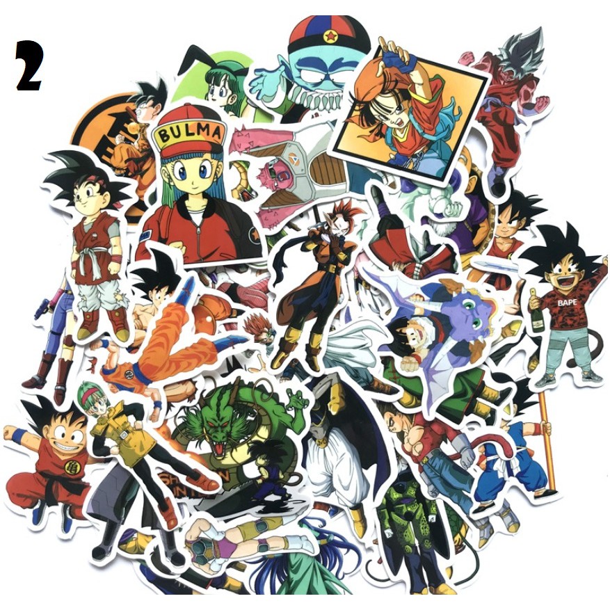 50 Seven Dragon Ball Sticker Anime Cartoon Sticker Xe hơi Laptop Xe máy