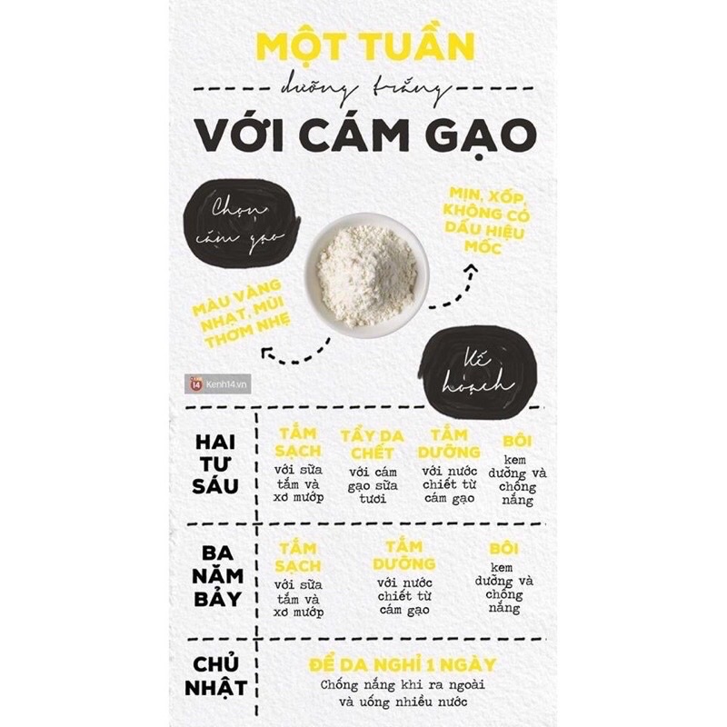 BỘT CÁM GẠO SỮA NGUYÊN CHẤT 100% đắp mặt trắng da hande