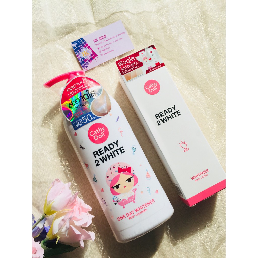 (Auth Thái) Sữa tắm trắng da Cathy Doll Ready 2 White One Day Whitener Body Cleanser 500ML