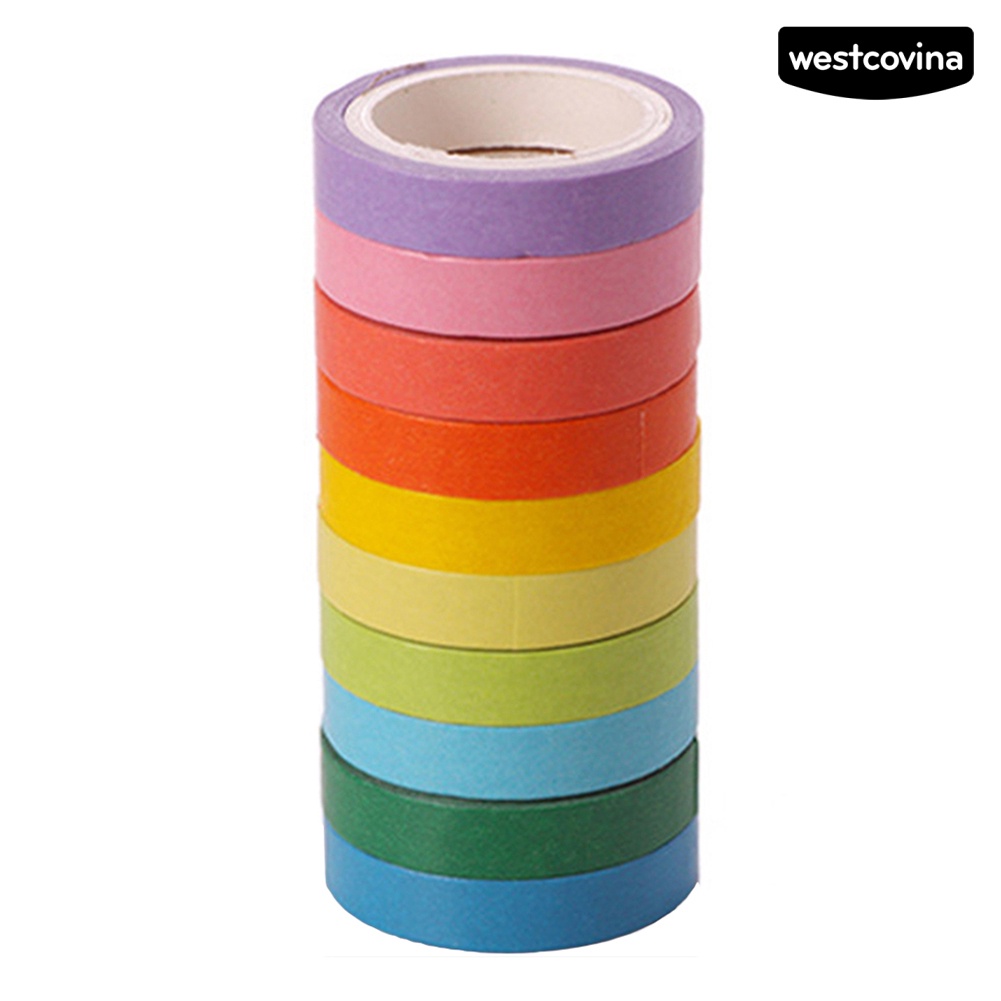 [Hot]✍Bộ 10 Cuộn Băng Dính Washi Trang Trí Sổ Lưu Niệm