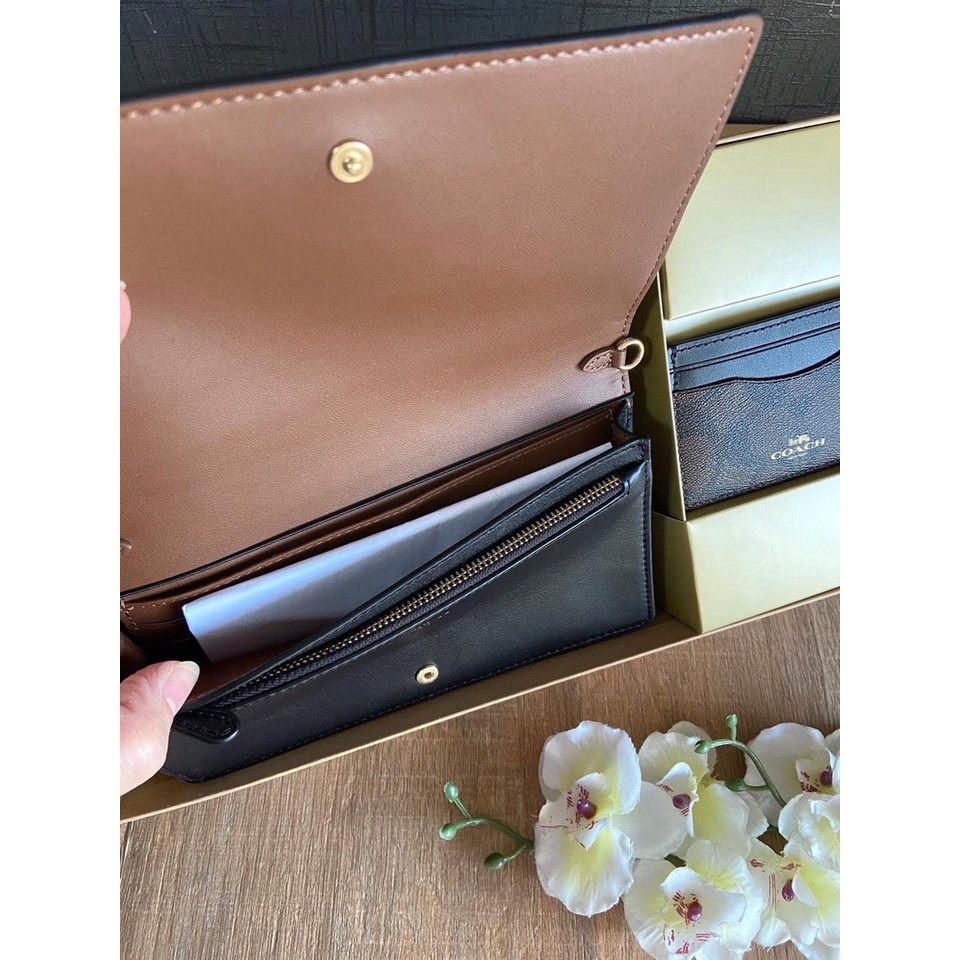 Set túi ví nữ chính hãng Coach cực xinh Logo truyền thống Size 20cm