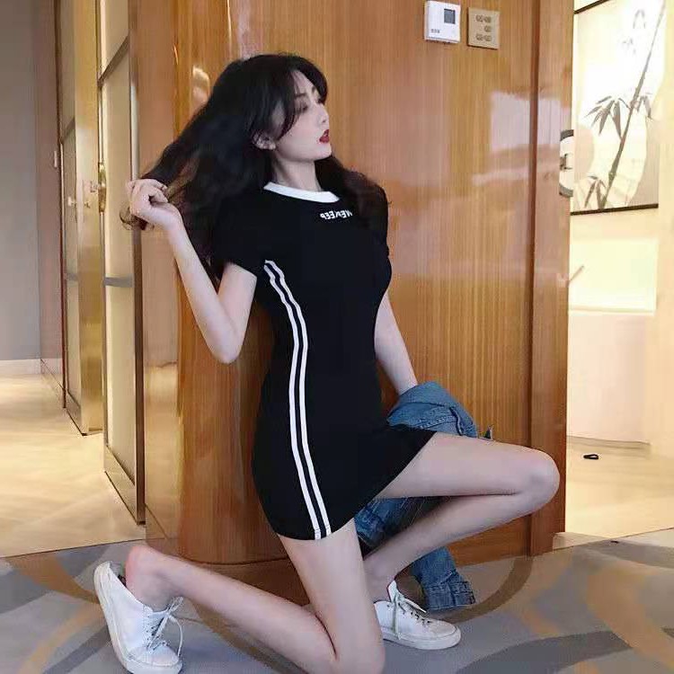 Đầm Nữ, Váy Nữ Ôm Body Dáng Ngắn Cộc Tay, Phong Cách Thể Thao Moda.H | BigBuy360 - bigbuy360.vn