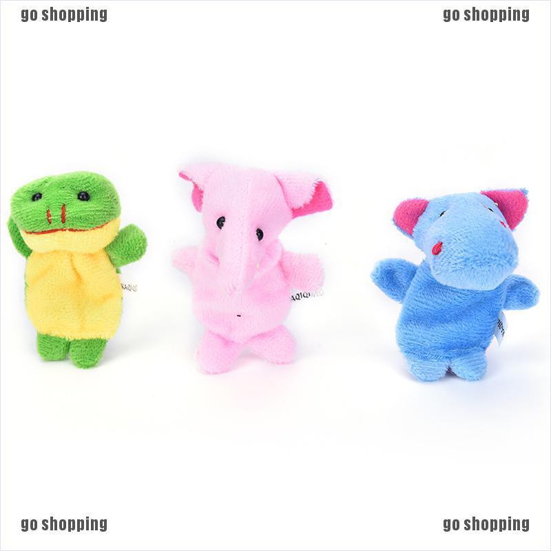 {go shopping}10Pcs/Set Family Finger Animal Puppets Baby Educational Hand Cartoon Cloth Toy