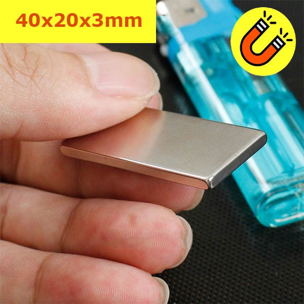 Nam châm đất hiếm 40x20x2mm, 40x20x3mm