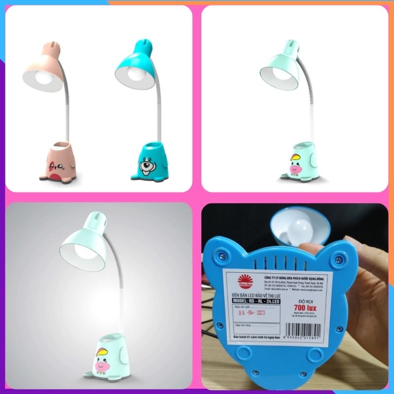 Đèn bàn học chống cận RẠNG ĐÔNG RL24 -V2 kèm bóng LED 5W bảo vệ thị lực tiết kiệm điện năng