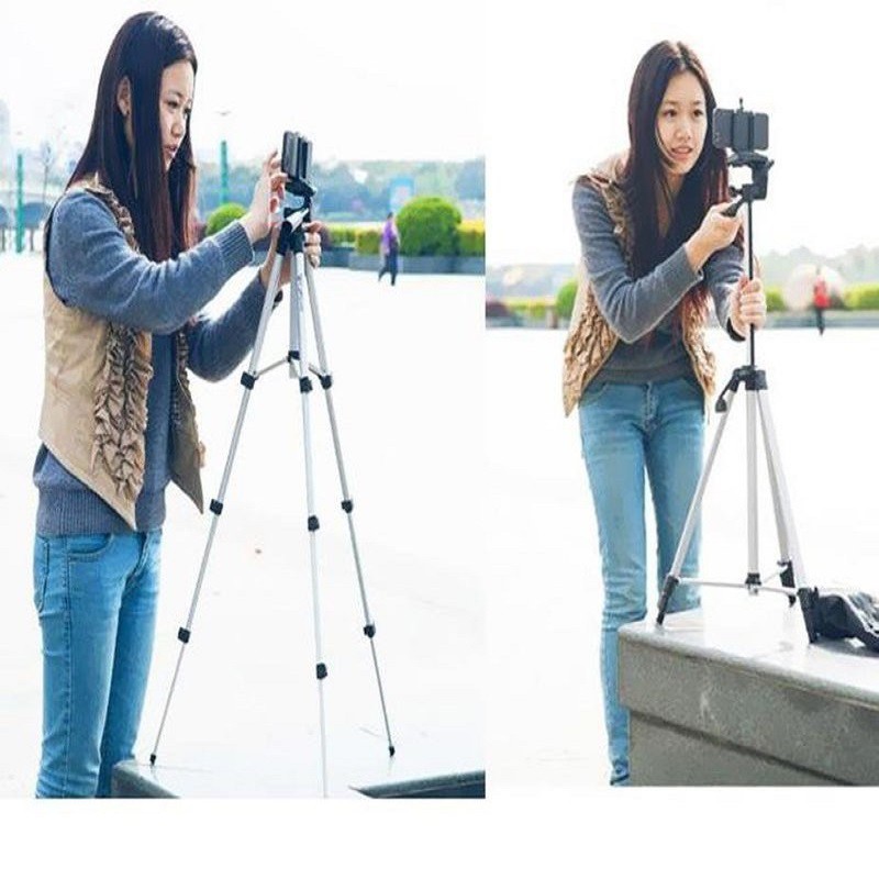 [Freeship toàn quốc từ 50k] Gậy Tripod 3110A - Chân Đỡ Máy Ảnh Du Lịch - Có Kẹp Điện Thoại