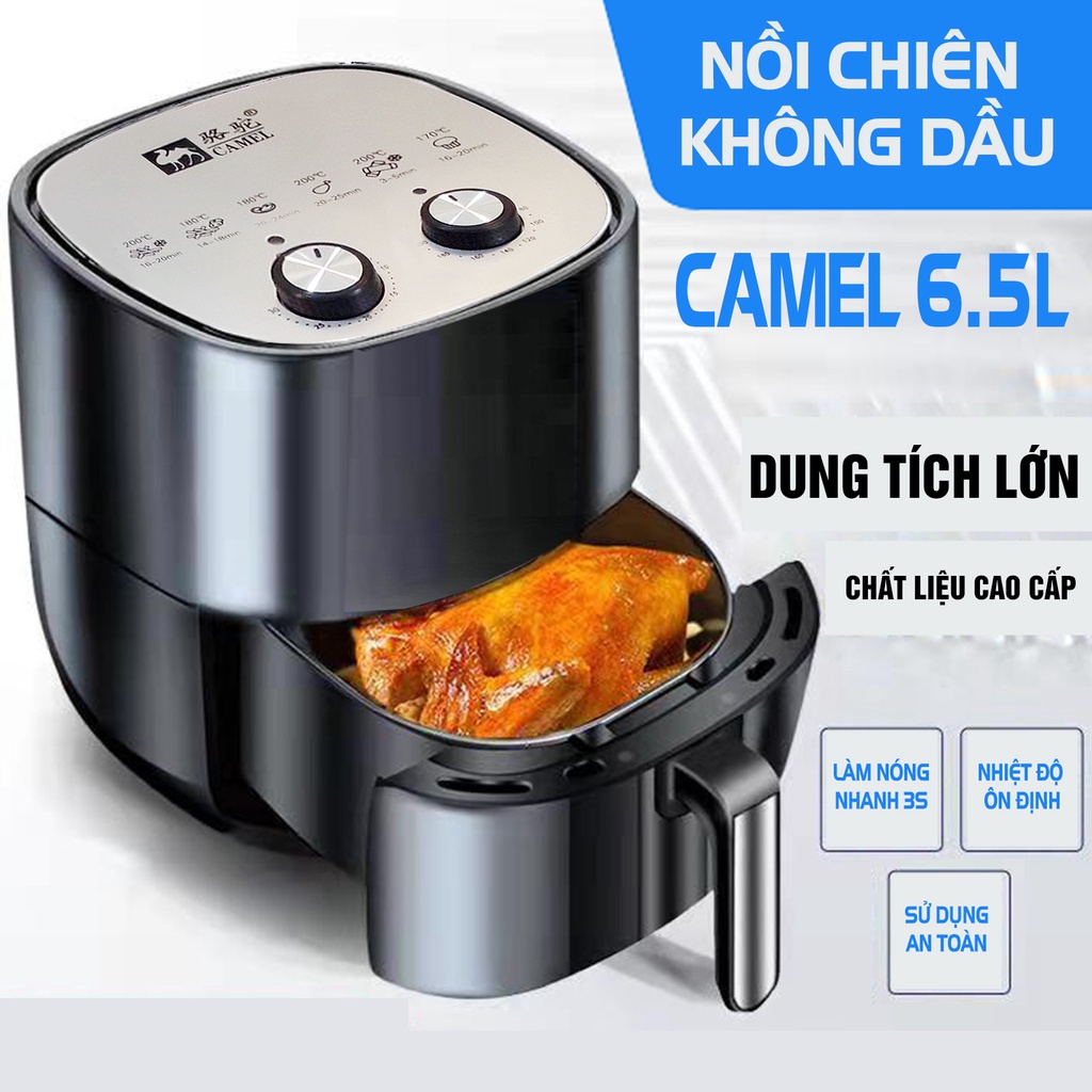 NỒI CHIÊN KHÔNG DẦU CAMEL 6.5 LÍT CAO CẤP - Bảo hành chính hãng 1 năm