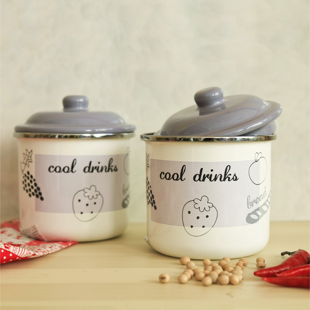 Ly thép tráng men nhập khẩu cao cấp, có nắp đậy Cheftina - dùng bếp từ- kích thước 10cm