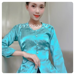 ÁO BÀ BA GẤM HỌA TIẾT LÁ