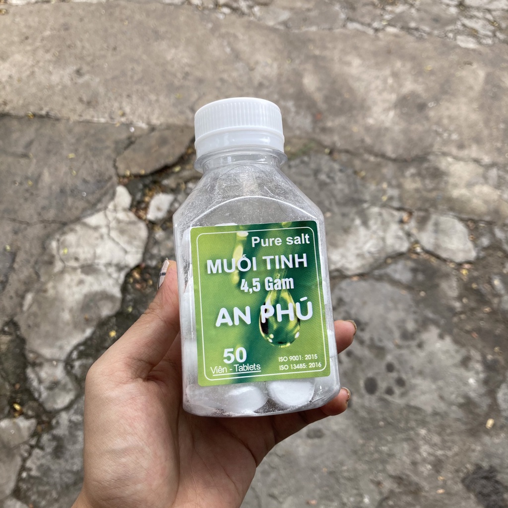 Viên Muối Tinh NaCl 0.9% Pha với nước, vệ sinh mũi xoang, vệ sinh răng miệng - Lọ 50 viên