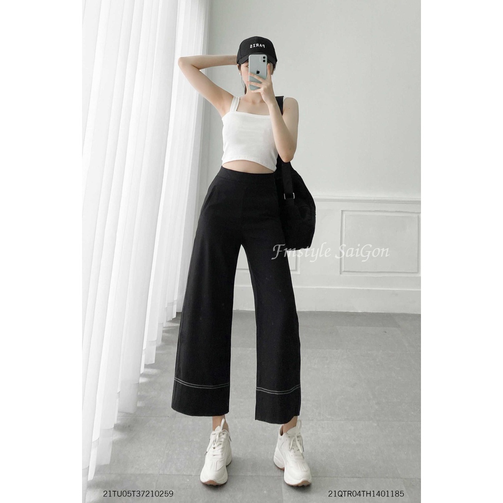 Quần tây rộng suông viền chỉ VM STYLE thời trang ulzzang 22QTR02TH0801