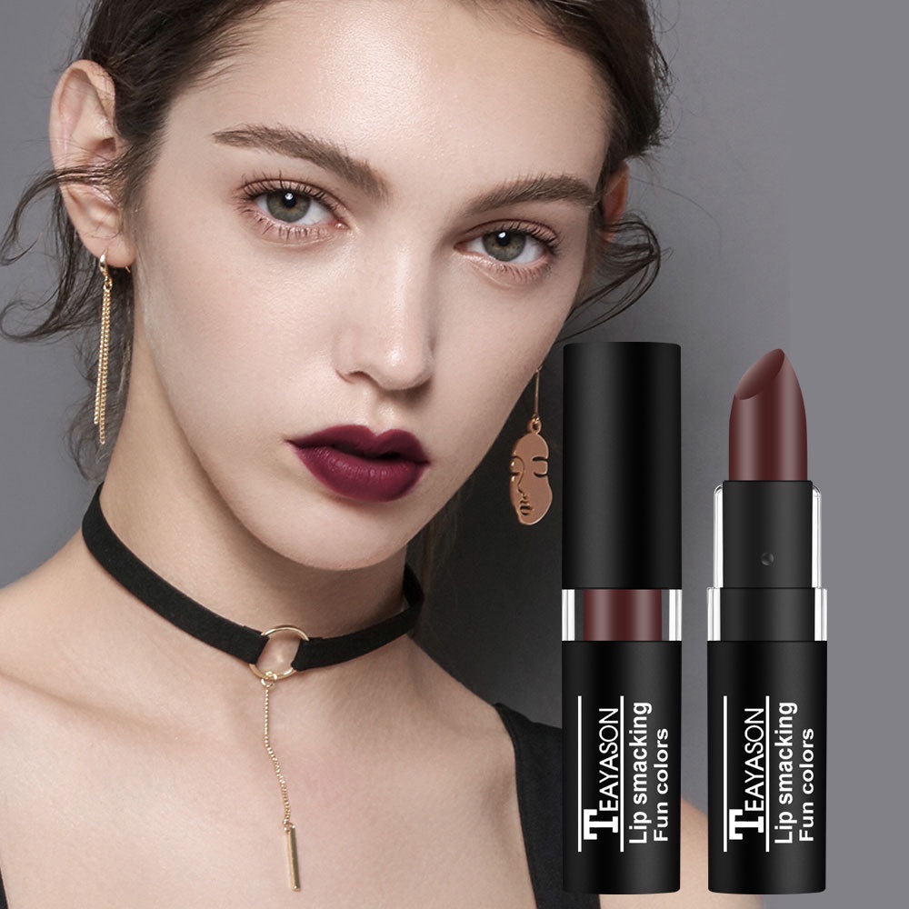 Son Môi Lì Màu Đỏ Nude Mượt Mà Quyến Rũ Không Thấm Nước Lâu Trôi Màu Xanh Lá/Trắng/Đen Sáng Tạo Thích Hợp Cho Dịp Halloween