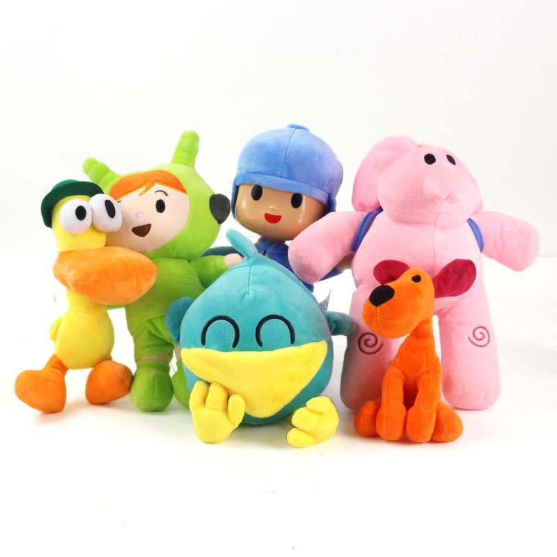 Set 6 Búp Bê Nhồi Bông Pocoyo Elly Pato Loula Mềm Mại