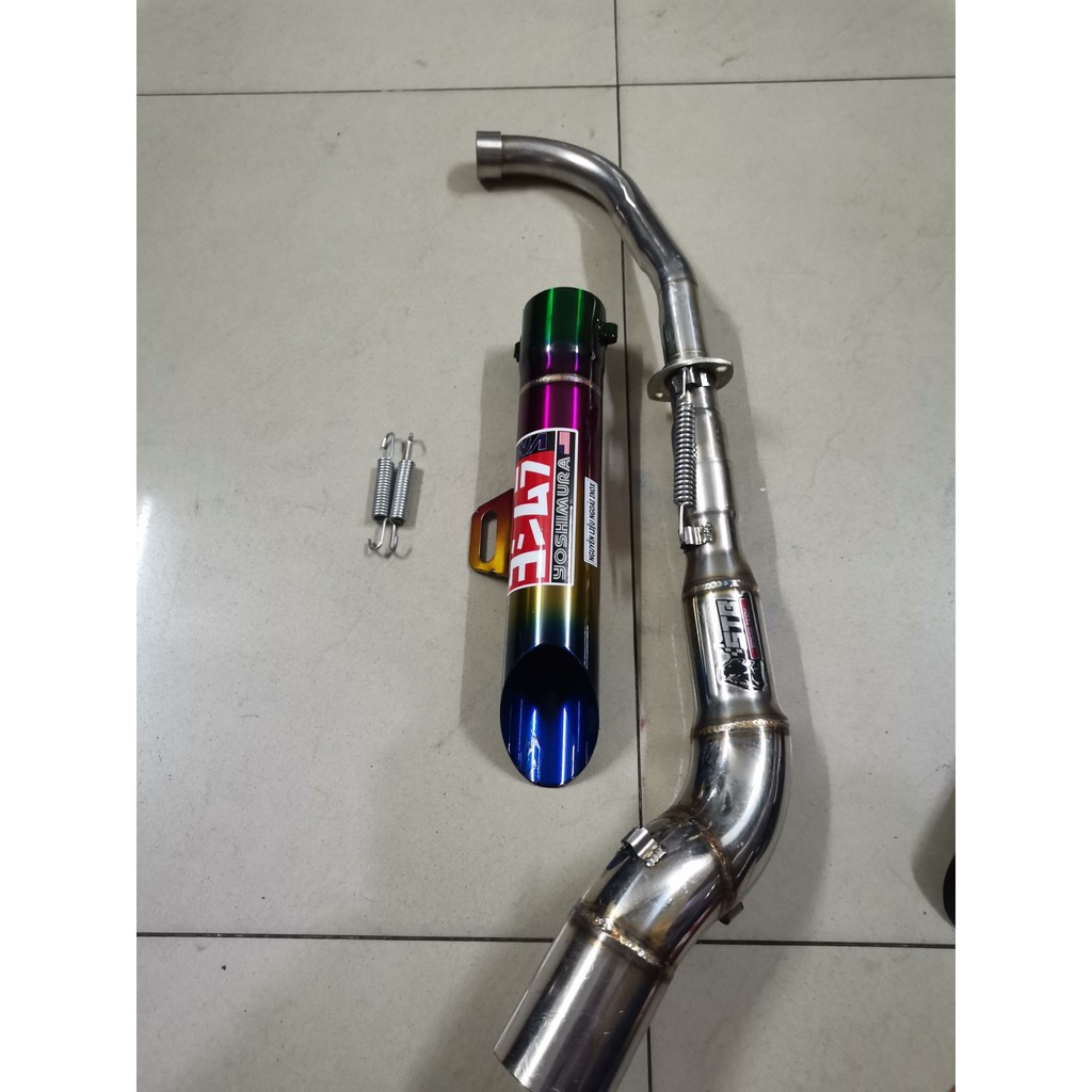 Pô xe máy sirius Wave dream cúp toke kou inox không nỉ full cổ kong 2 khúc