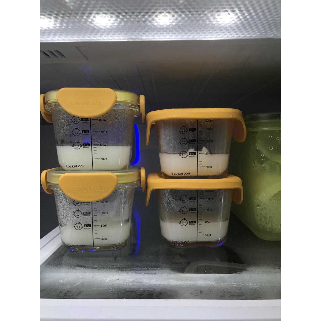Hộp thủy tinh chia vạch Lock&Lock đựng thức ăn cho bé LLG508 và LLG510 - BABYHOPSG