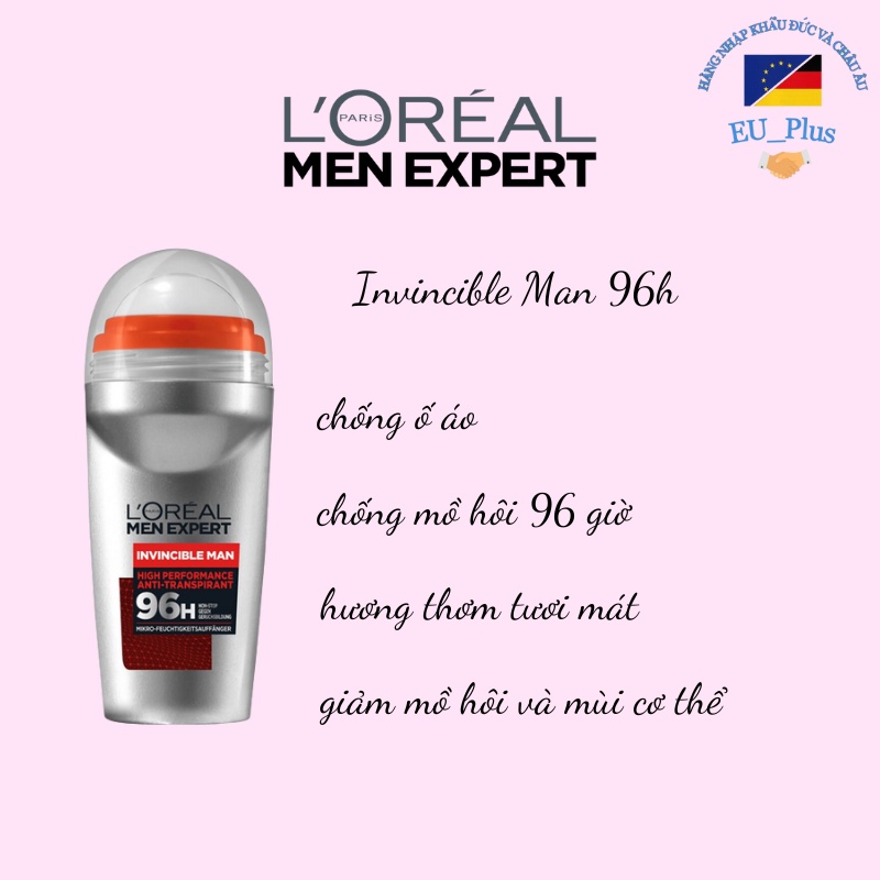 Lăn nách Loreal Men Expert dành cho Nam - sản phẩm khử mùi hiệu quả lên tới 96h