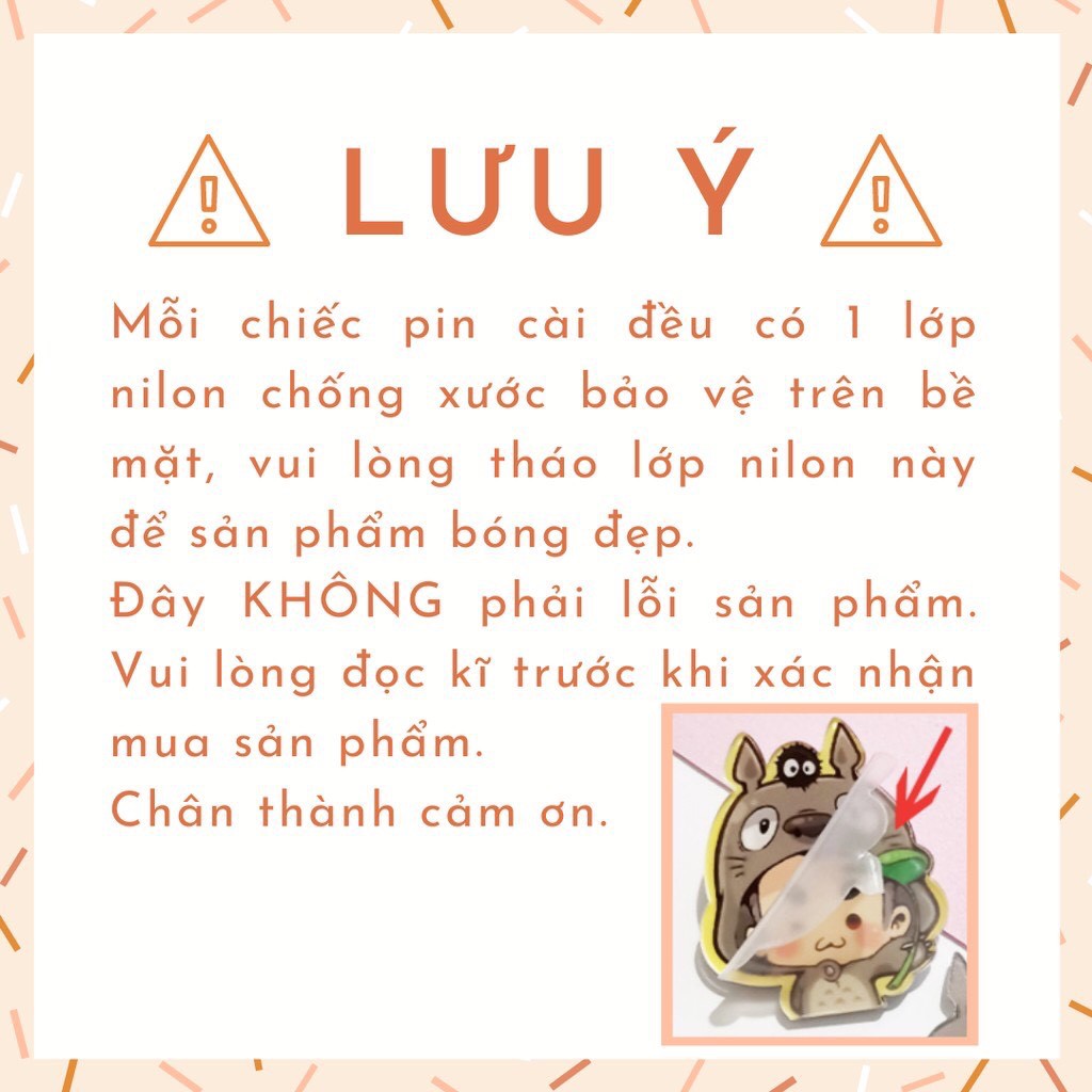 Sticker ghim cài áo balo hình Vô Diện Cute