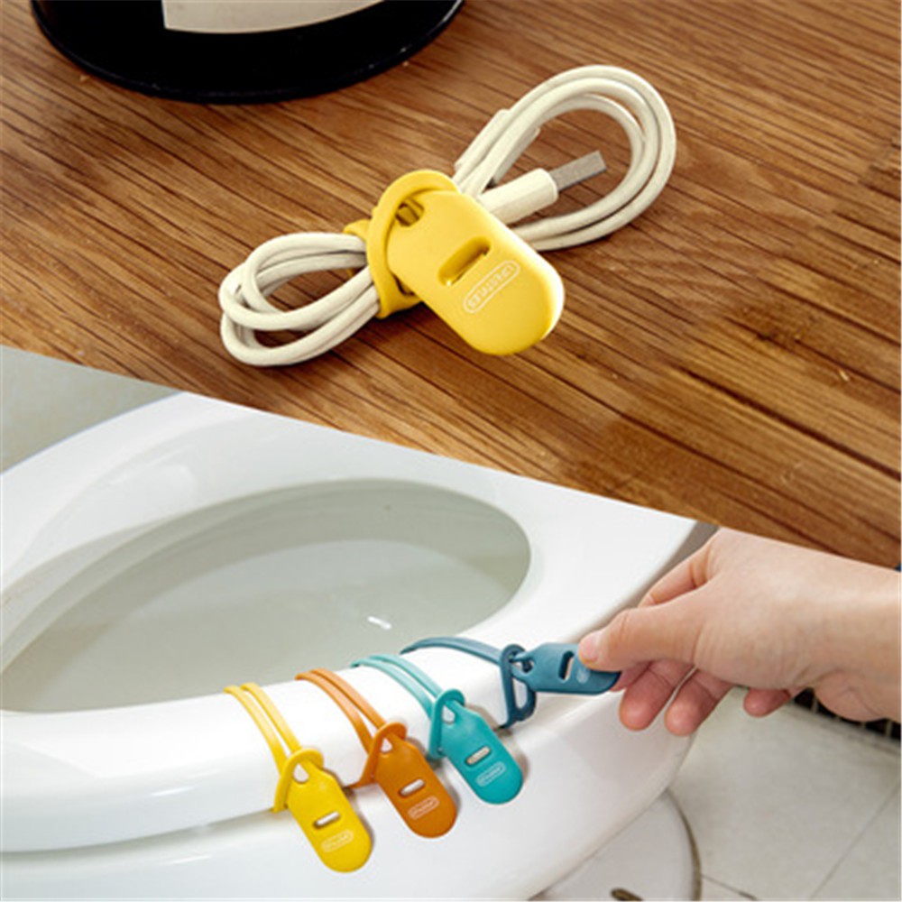 MELODG Home Office Toilet Seat Handle Lifter Organizer Wire|USB Bundle Wire Portable Winding Harness Finishing Multifunction Cable Winder/Multicolor