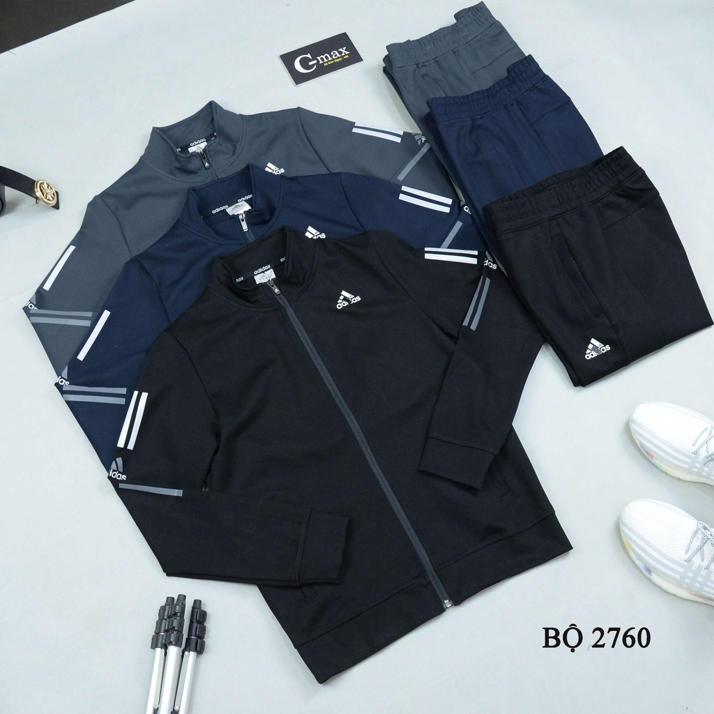 Bộ thể thao nam thu đông kéo khóa cao cấp chất nỉ umi xịn mã 2760 bộ nỉ nam thu đông adidas