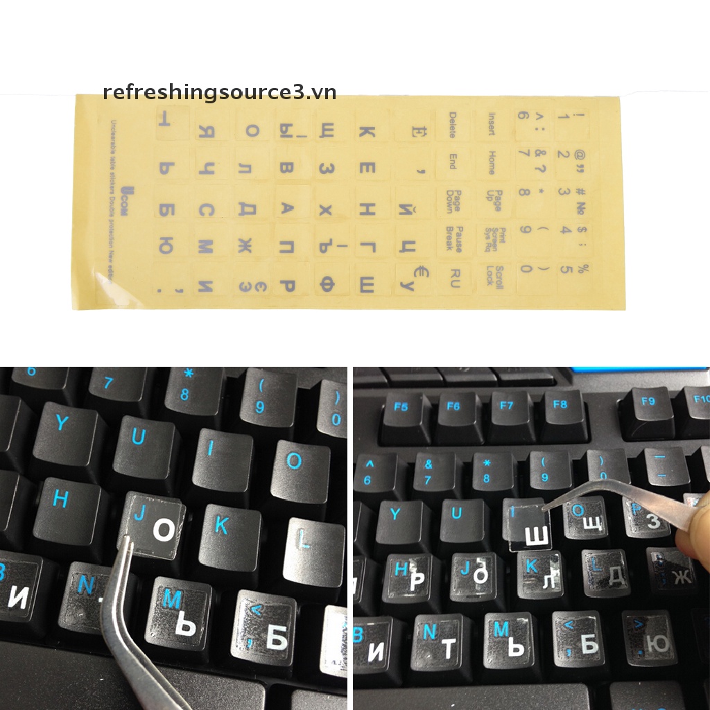Miếng Dán Bàn Phím Laptop Notebook PC Trong Suốt In Chữ Tiếng Nga