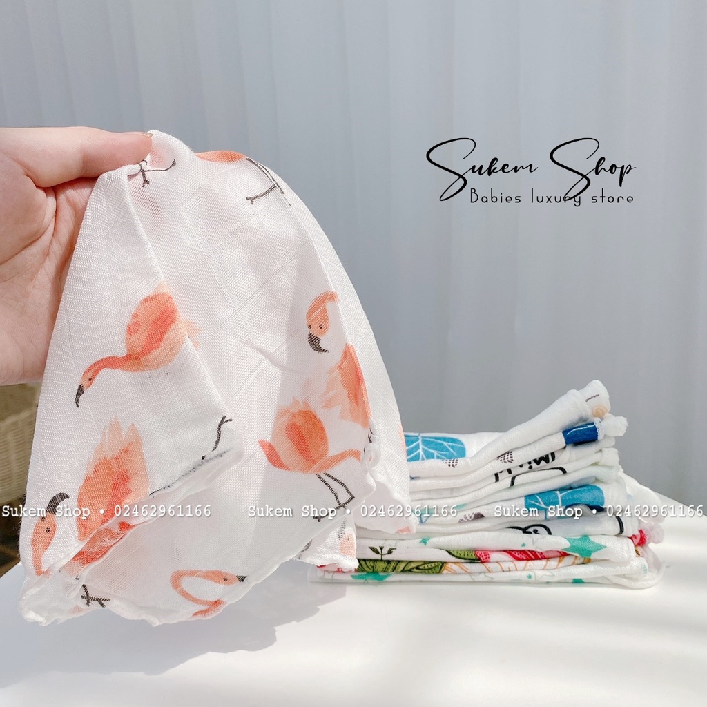 Khăn sữa aden 100% sợi tre - set 10c