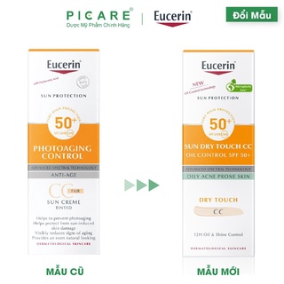 Kem chống nắng kiềm dầu ( có màu ) Eucerin Sun Oil Control Dry Touch CC SPF50+ 50ml