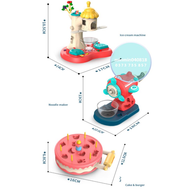(VIDEO THẬT) Đồ chơi đất nặn có khuôn - MÁY LÀM KEM, LÀM MỲ, LÀM BÁNH - Đồ chơi sáng tạo (Đất an toàn làm từ bột mỳ)