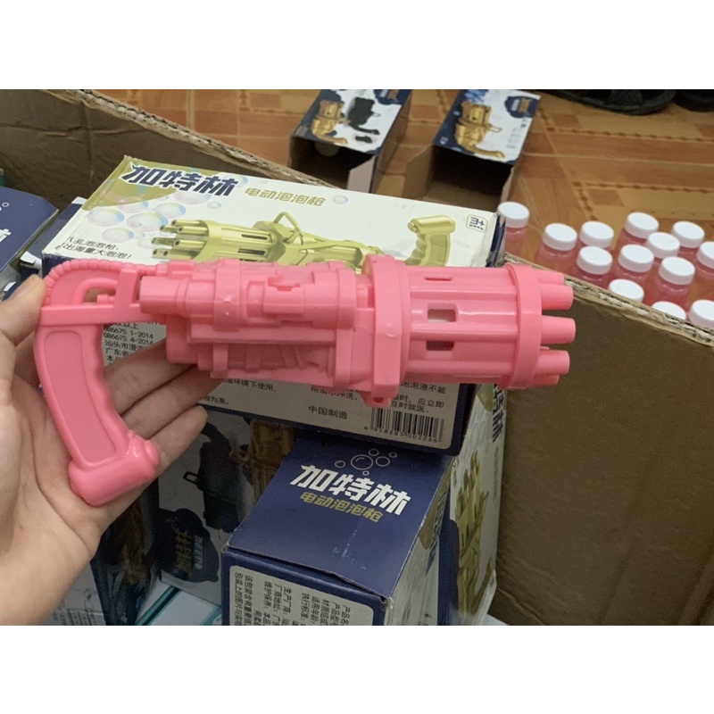 [RẺ VÔ ĐỊCH] Súng Bắn Bong Bóng 8 Nòng Siêu Mạnh (Tặng kèm PIN + DẦU) - Súng bắn bong bóng bằng tay, máy thổi bong bóng