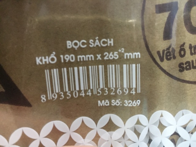 5 cái bọc vở khổ to 190x265mm