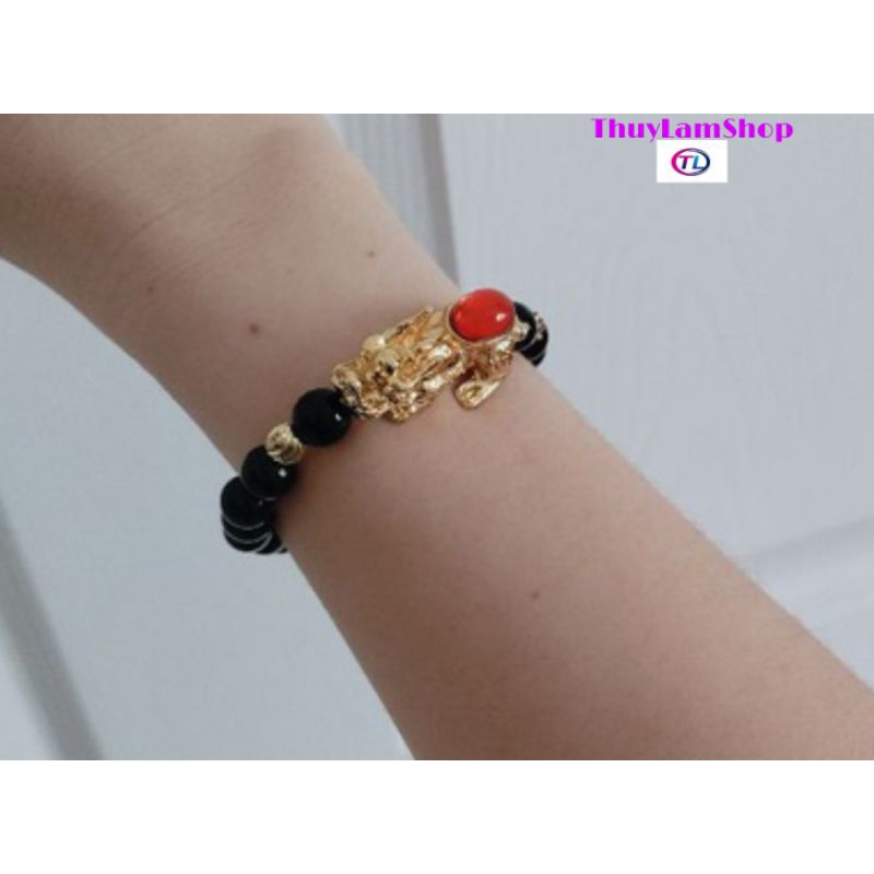 Vòng Tay Mic Tỳ Hưu Cõng Ngọc Đỏ Chiêu Tài Lộc