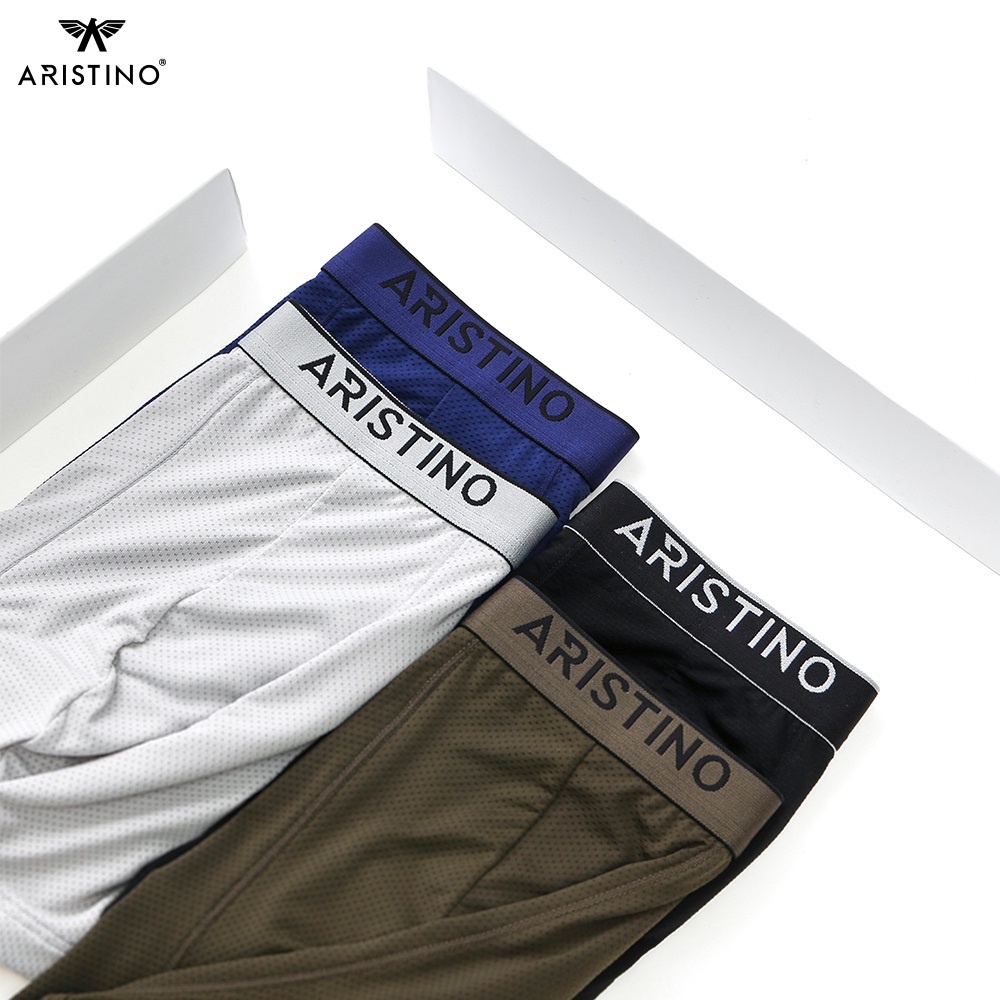 Quần Lót Nam Boxer Aristino ABX060 Sịp Lưới Đùi Nam Quần Xì Chất Polyamide Mềm Mịn Co Giãn Thấm Hút Thoát Ẩm Khử Mùi