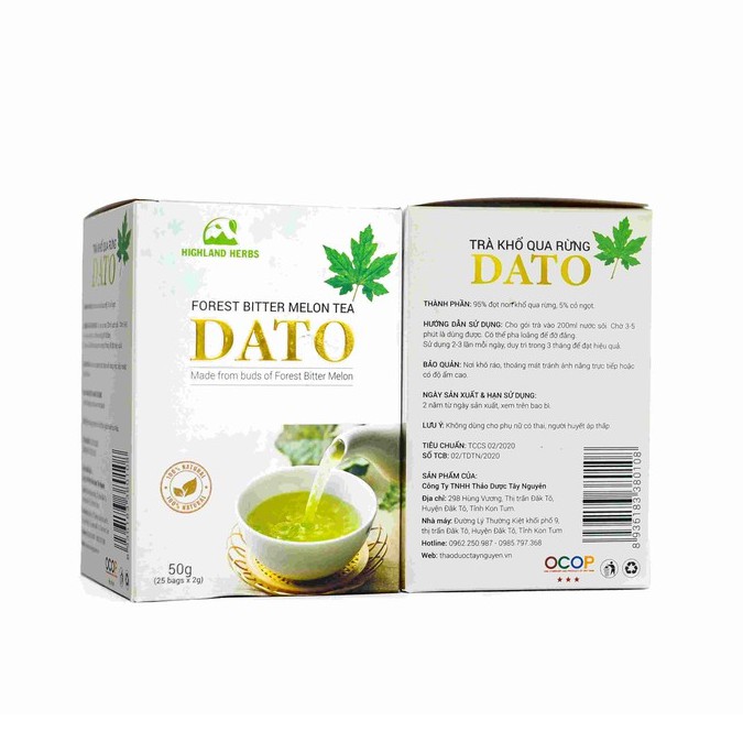 Trà túi lọc khổ qua rừng dato ngọc linh ngon 50gr/25 ocop kon tum | BigBuy360 - bigbuy360.vn