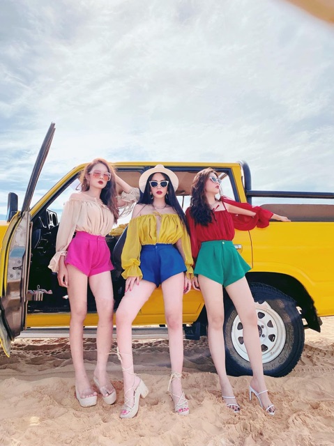 SET BODYSUIT SMI TVAI TAY BỒNG CHUN NGỰC + QUẦN SOOC | BigBuy360 - bigbuy360.vn
