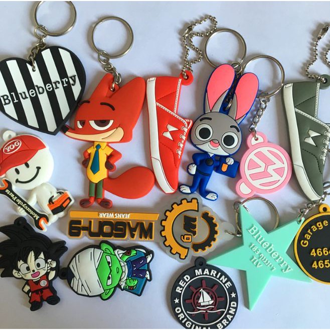 Móc khóa cao su, móc khóa nhựa dẻo làm theo yêu cầu