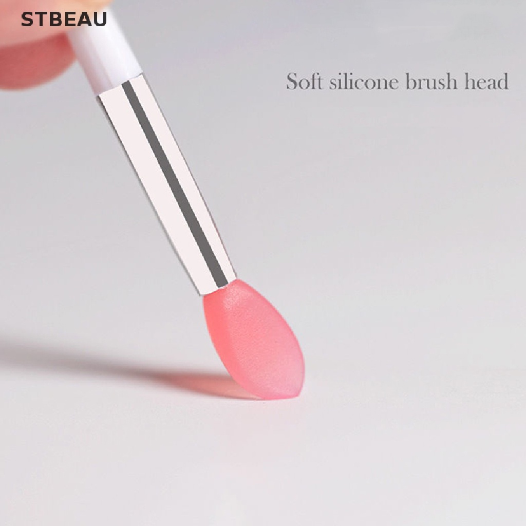 [Hàng mới về] 3 Cọ đắp mặt nạ môi bằng silicone kèm nắp đậy chống bụi tiện lợi