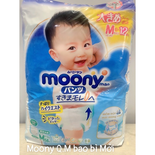 Tã Quần Moony Nhật Size M 58 Miếng (6-11kg)