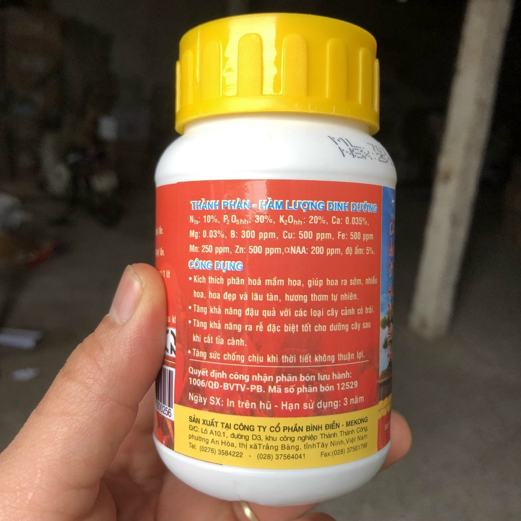 Phân bón Đầu trâu MK701 kích thích ra  hoa chuyên dùng cho hoa lan, hoa hồng, cây cảnh hũ 100g