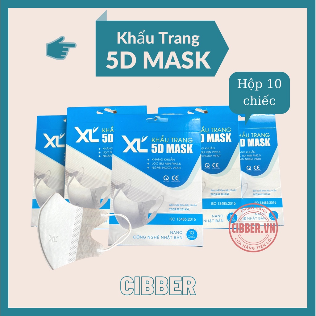 Khẩu trang 5D Mask XUÂN LAI (1 Hộp 10 Chiếc)