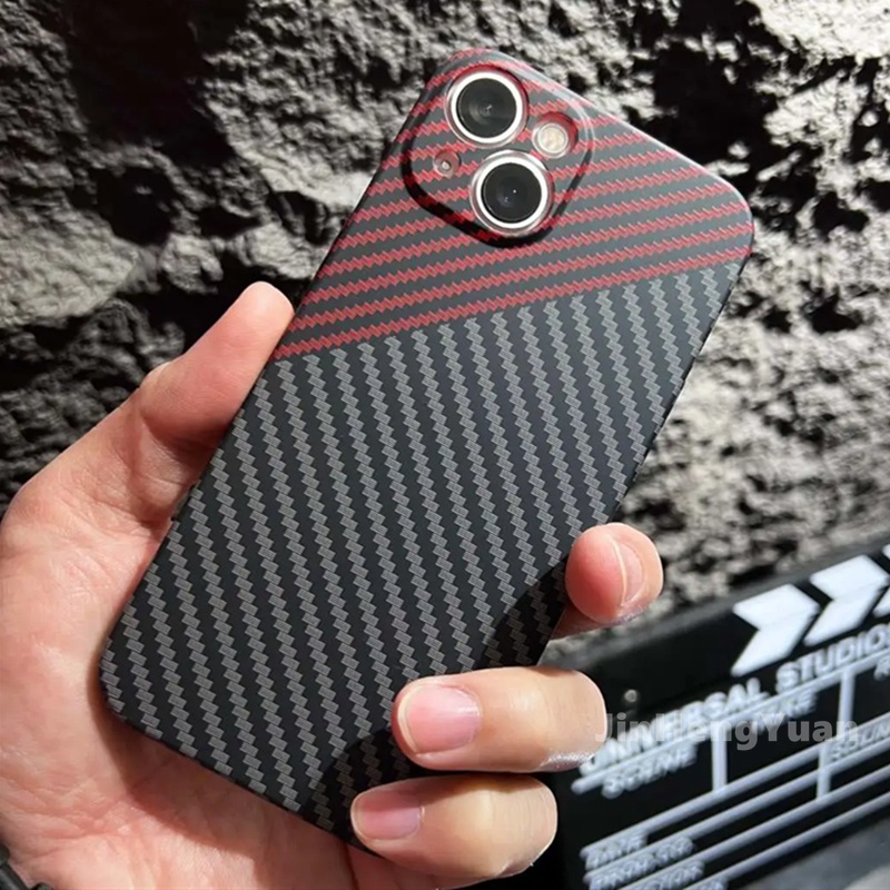 Ốp Điện Thoại PC Cứng Và Nhám Họa Tiết Sợi Carbon Mỏng Sang Trọng Chống Sốc Cho IPhone 13 11 12 Pro Max XR X XS 7 8 Plus