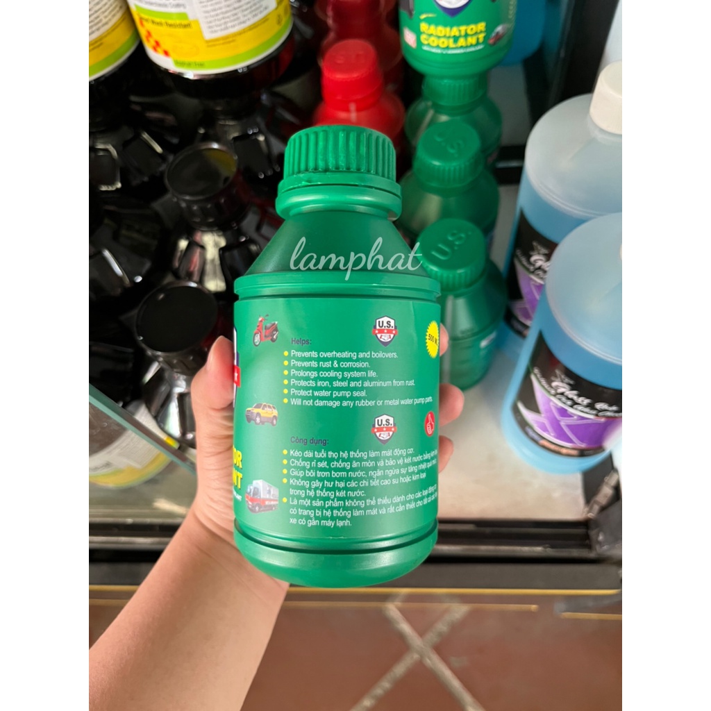 Nước làm mát động cơ Raditor Coolant - Màu xanh lá cây - Dung tích 500ml