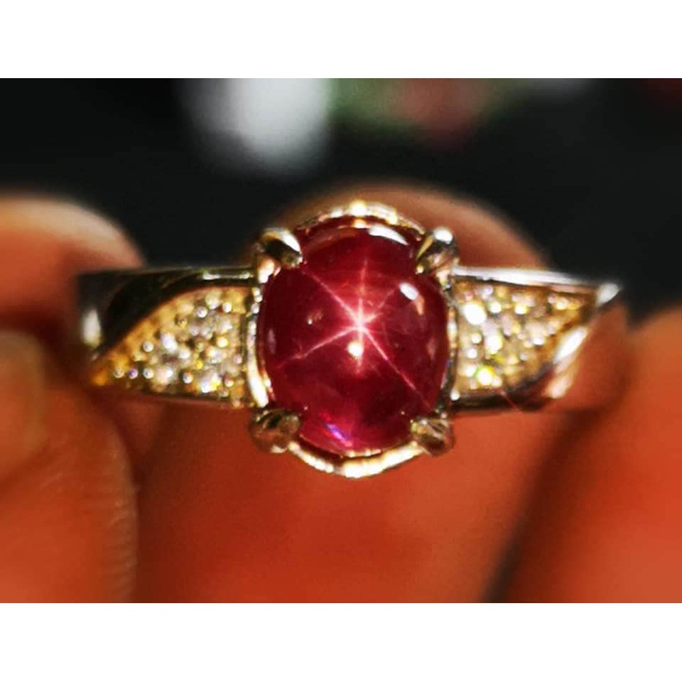 Nhẫn Đeo Tay 6 Lớp Đính Đá Ruby / Ruby / Ngôi Sao Chất Lượng Cao