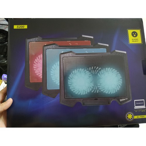 [Freeship] Quạt Tản Nhiệt Laptop - Đế Tản Nhiệt S200 2 Quạt, Fan Laptop S200 Làm Mát Cực Nhanh. Bảo Hành 3 Tháng